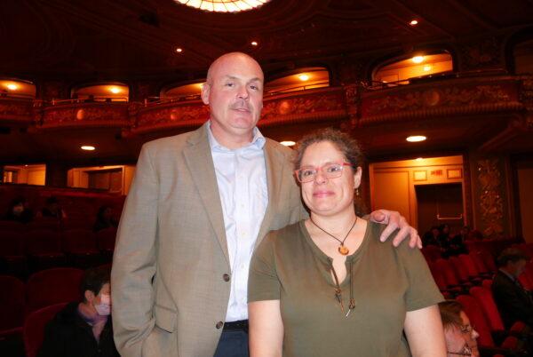 Don Wales and Emily Maloney at the April 8 performance of Shen Yun in Boston. (Sherry Dong/ The Epoch Times)