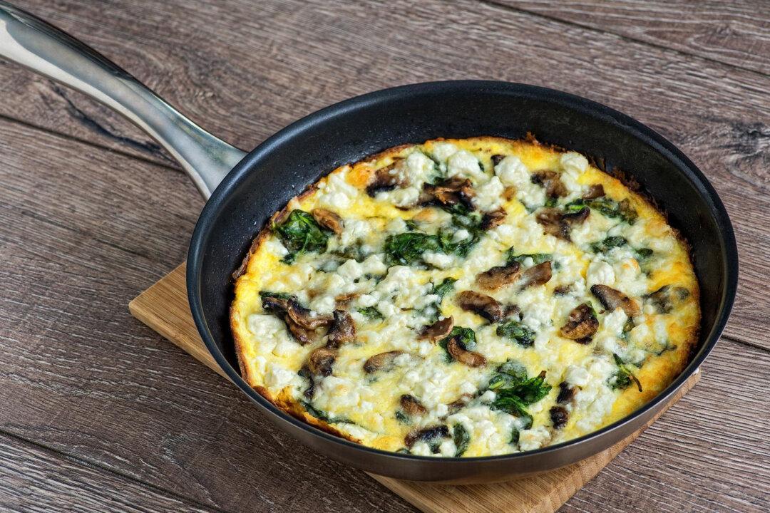 Asparagus Mushroom Swiss Egg Bake