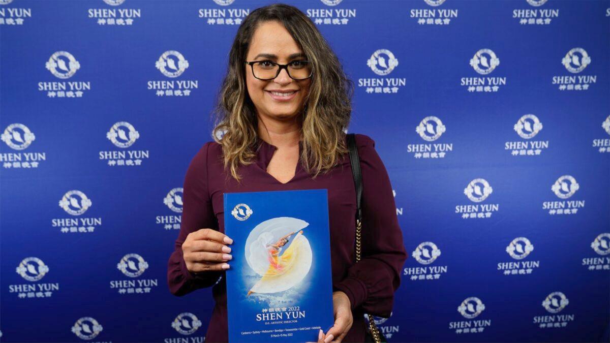 Patricia Goncalves, Director of Stewardship for the Seventh Day Adventist Church, attended Shen Yun performing arts at Lyric Theatre in Sydney, on April 9, 2022. (NTD)