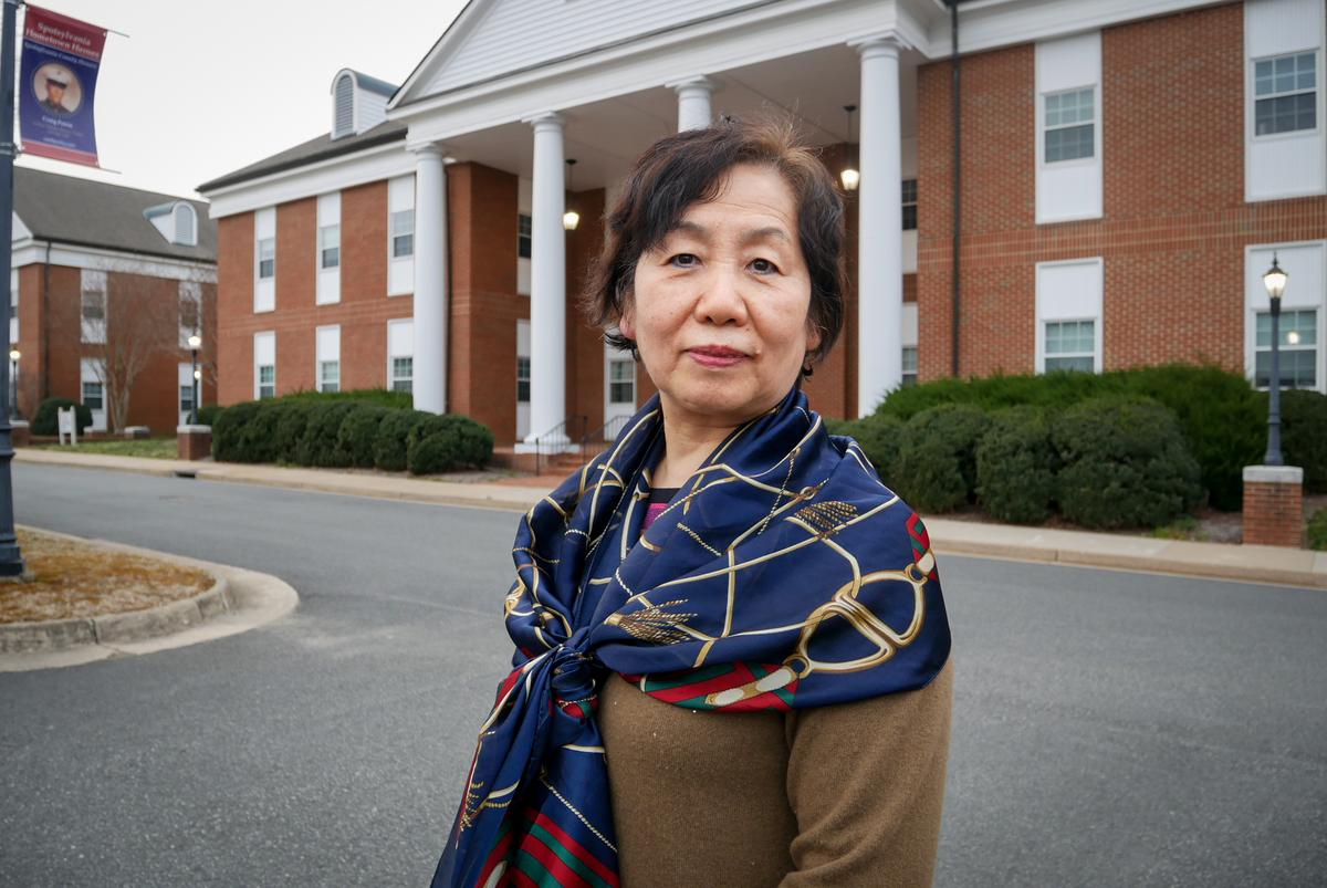 Wang Chunyan before a Board of Supervisor meeting in Spotsylvania, Va., on Mar. 23, 2021. (Sherry Li/The Epoch Times)