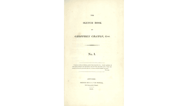 Cover page of "The Sketch Book," 1819, by Washington Irving. (Public Domain)