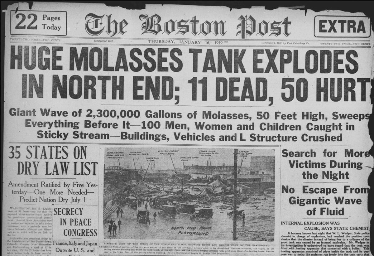A Tragedy Forgotten: A 1919 Boston Molasses Tank Explosion That Caused Death and Destruction