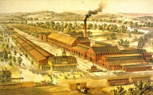 1880: Wason manufacturing company, builders of railway cars, in Springfield, Massachusetts. (MPI/Getty Images)