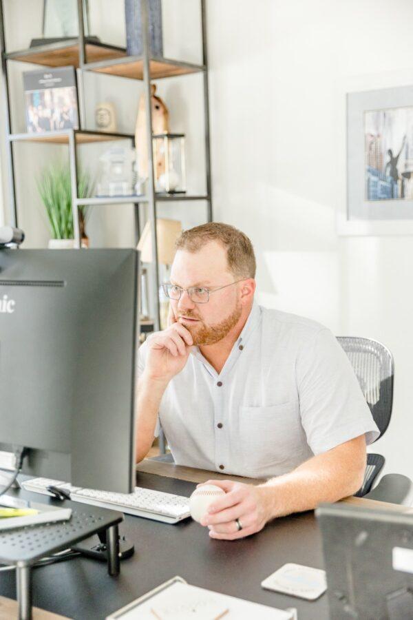 Jarrod Morgan, founder and chief strategy officer of Meazure Learning, at work combating cheating. (Courtesy of Meazure Learning)
