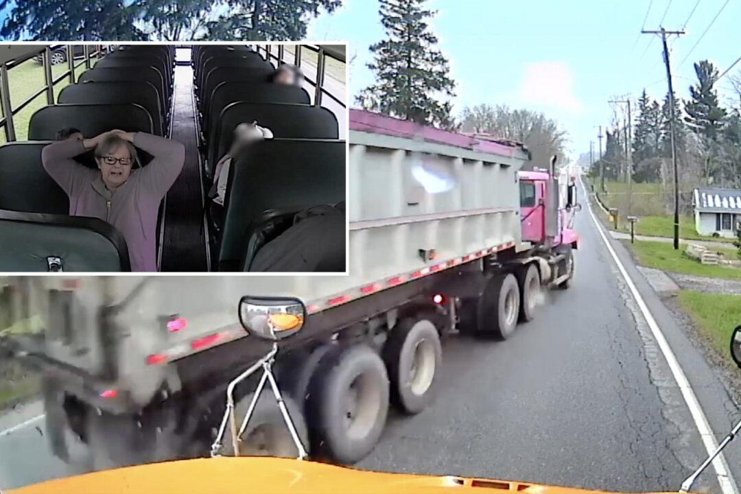 Terrifying Dashcam Video Shows Big Rig Truck Brake Failure, Driver Narrowly Weaving Around School Bus