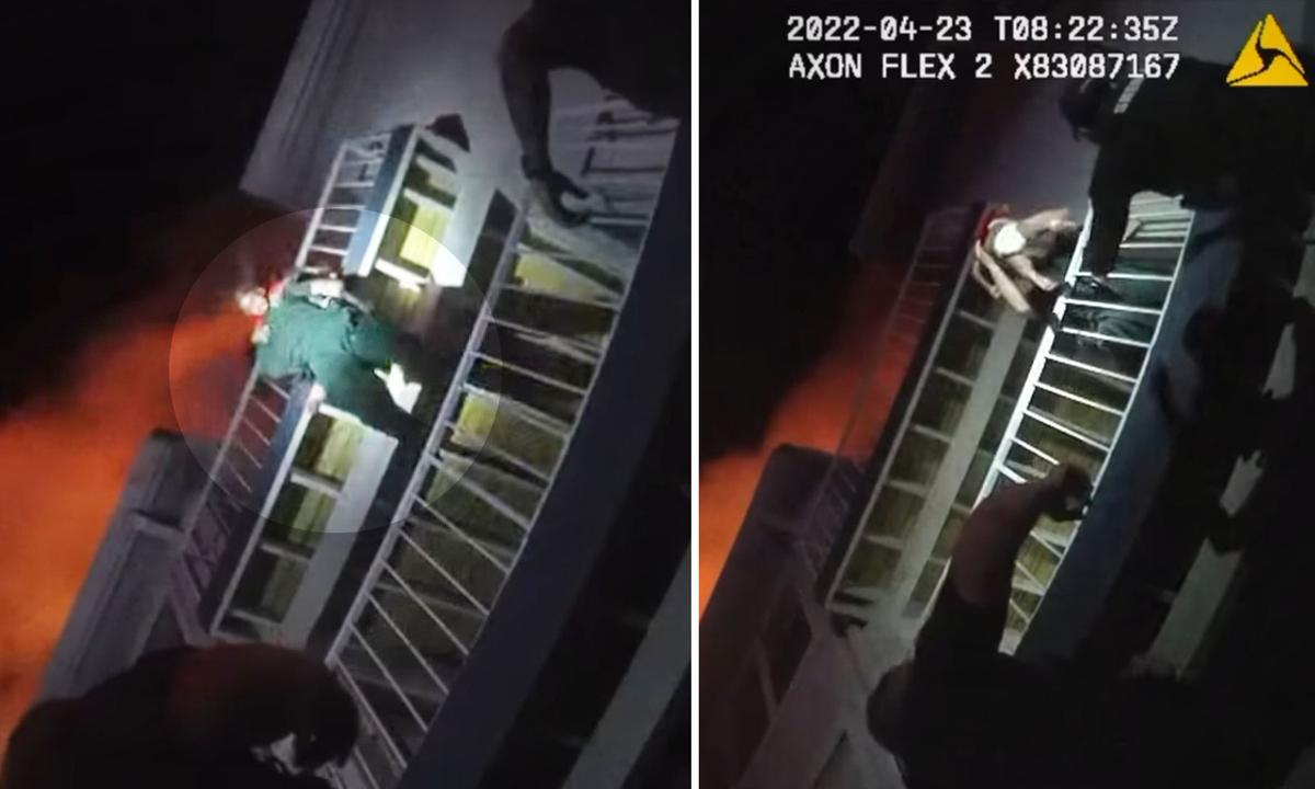 Harrowing Bodycam Footage Shows Sheriff’s Deputy Scaling Blazing Apartment to Save Mom’s Baby Girl