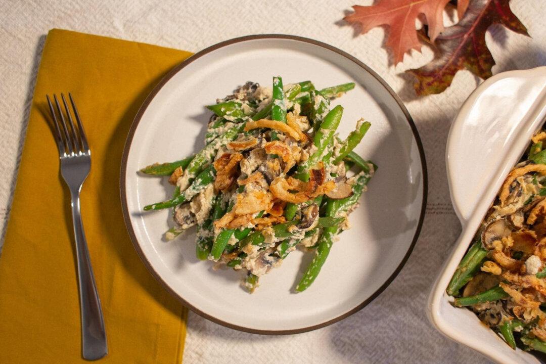 Creamy Green Bean and Tofu Vegan Casserole