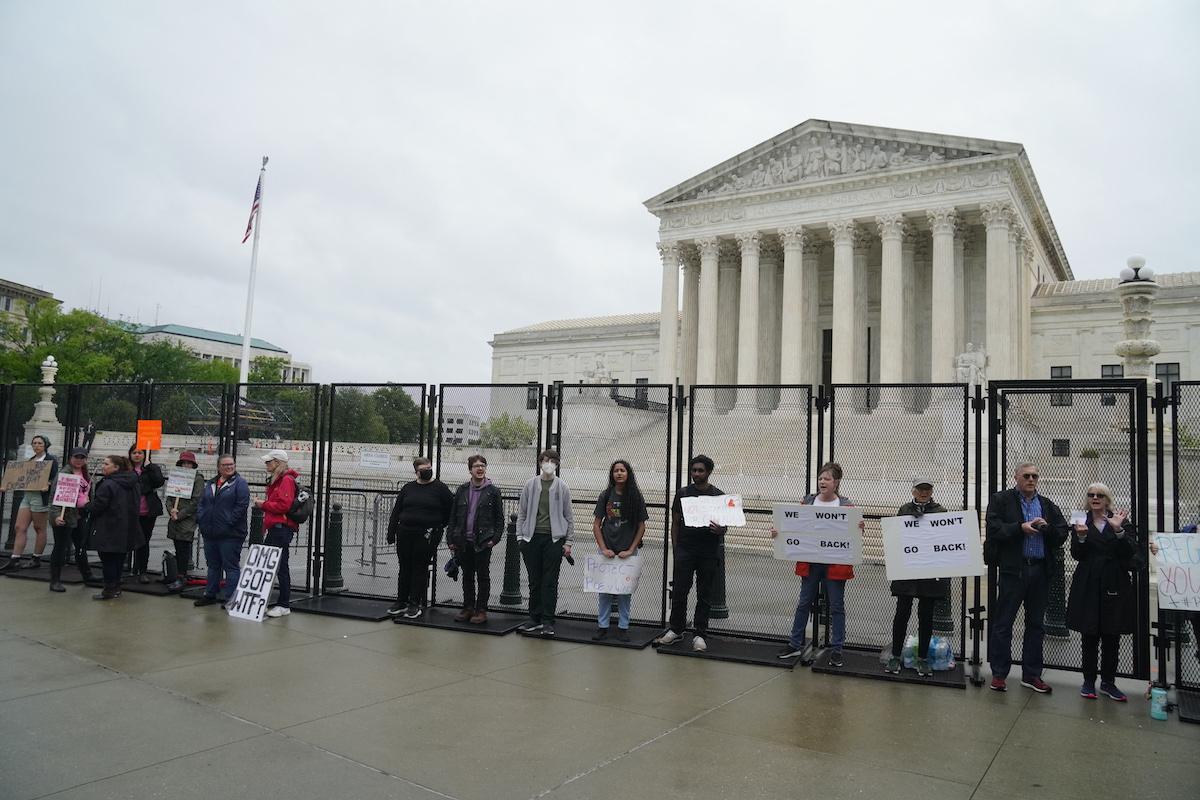 Rain Dampens Turnout at Friday’s Supreme Court Abortion Protest