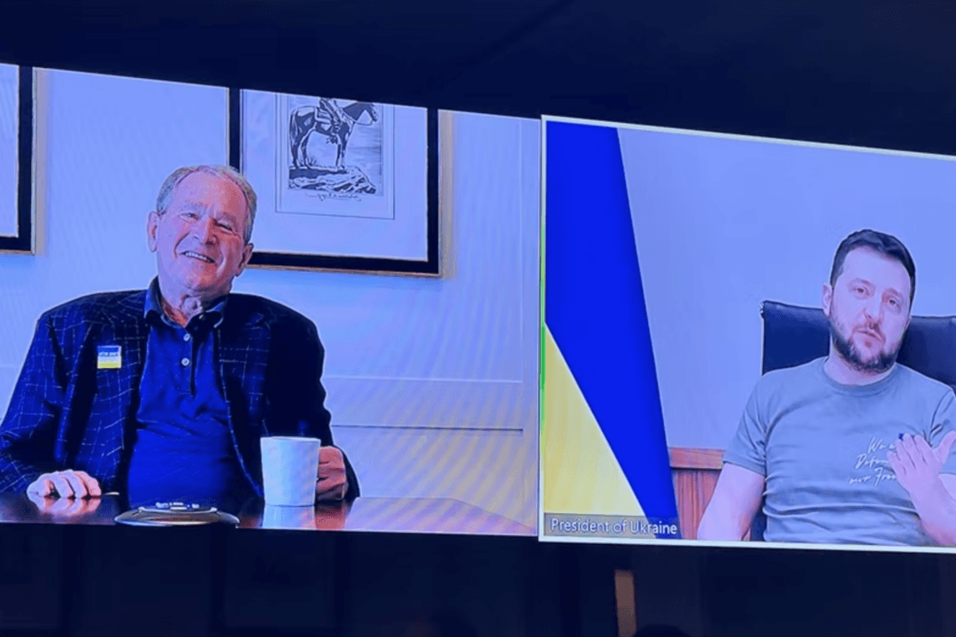 George W. Bush Meets Virtually With Ukrainian President Volodymyr Zelenskyy