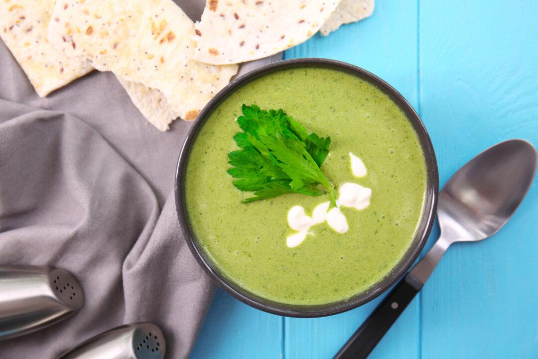 Creamy Salmon Soup With Greens