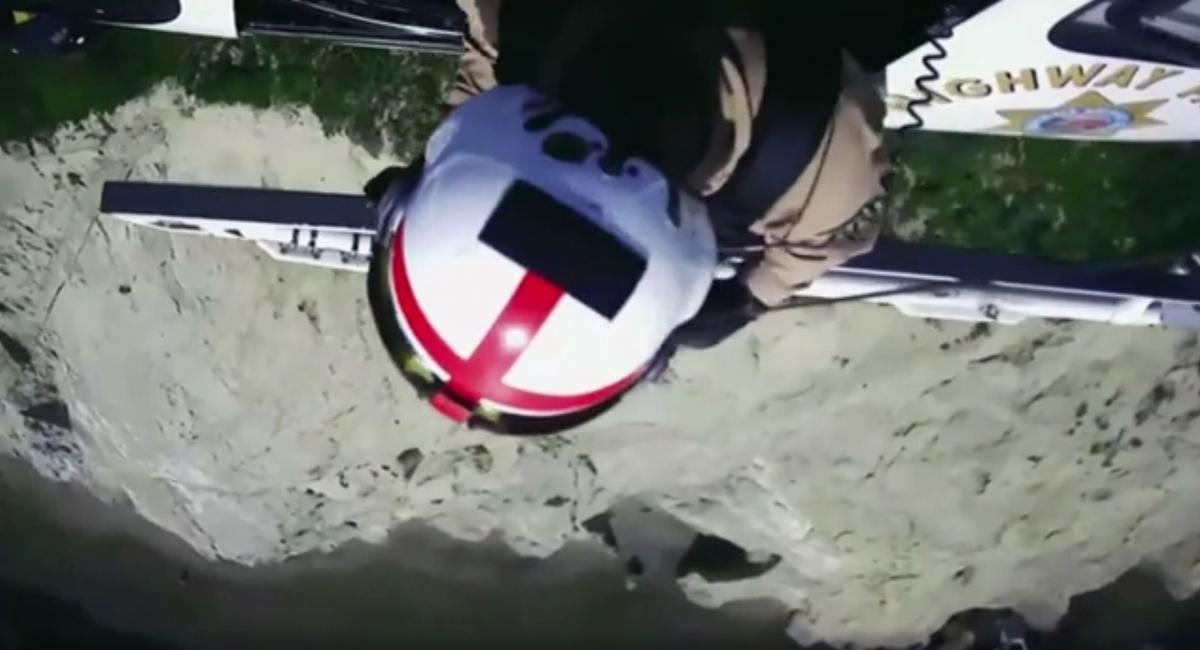 Man Stranded on California Cliff Lifted to Safety