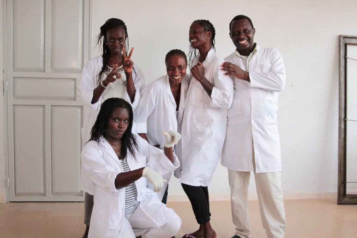 Members of the Skin Is Skin lab team in Senegal. (Courtesy of Magatte Wade)