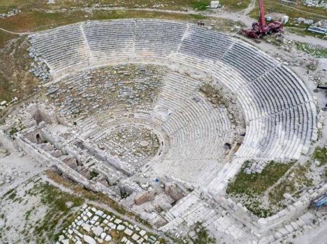 Only 4,000 new stone blocks were added to the amphitheater to complete it, according to project director Celal Simsek. (Courtesy of Turkey's South Aegean Development Agency)