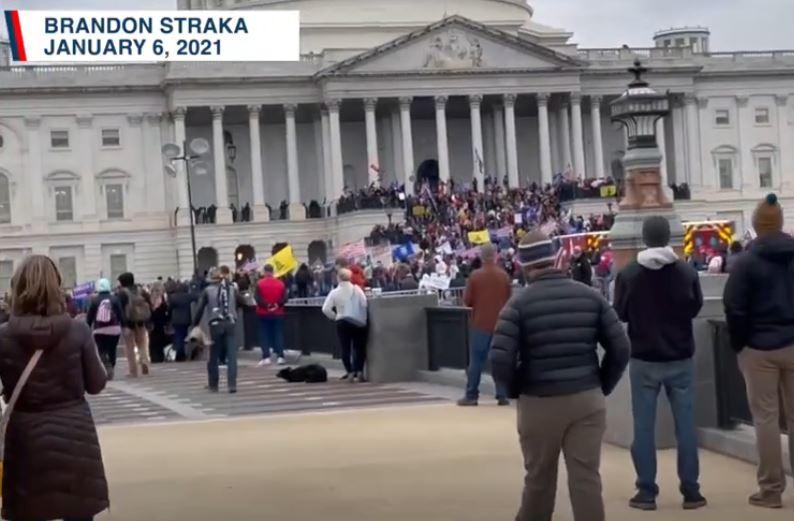 People on the east side of the U.S. Capitol in Washington on Jan. 6, 2021. (Crossroads/Screenshot via The Epoch Times)