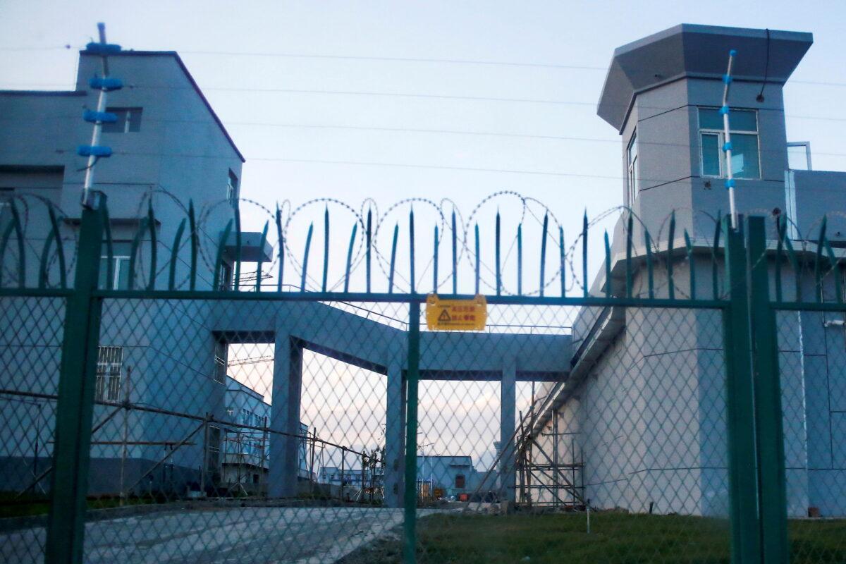 A perimeter fence surrounds a forced reeducation center in Dabancheng, Xinjiang, China, on Sept. 4, 2018. (Thomas Peter/Reuters)