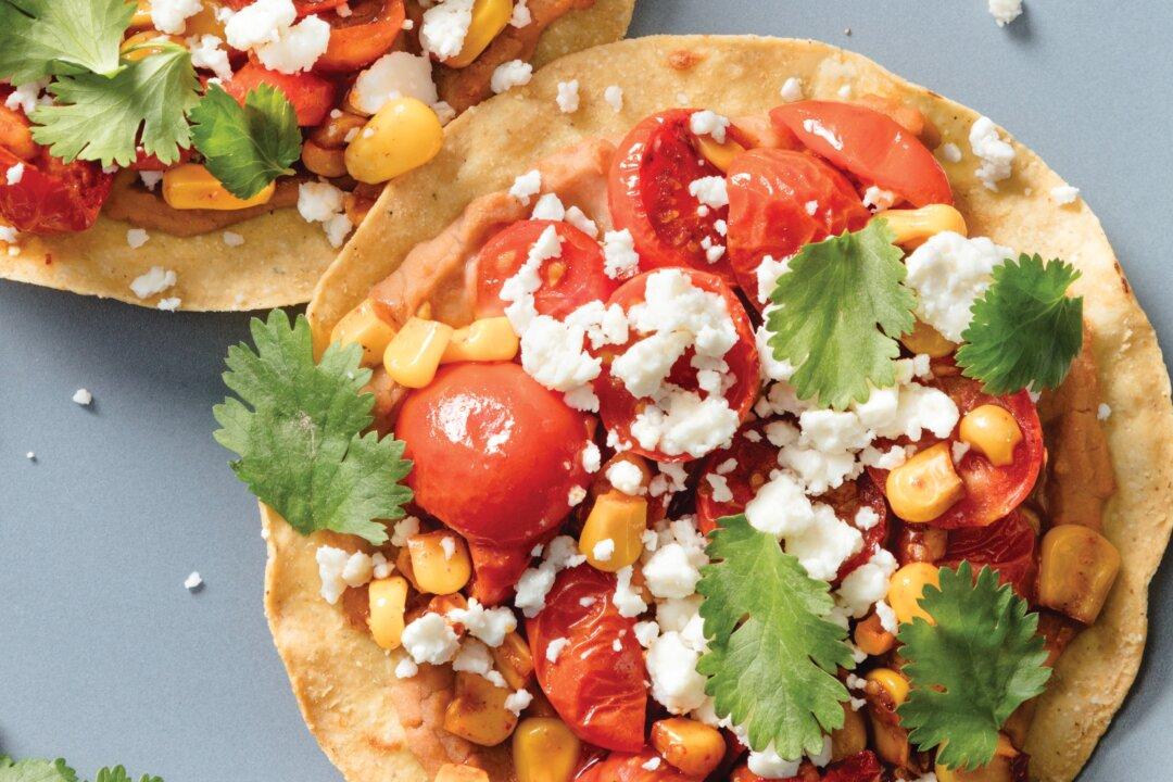 Crispy Tostadas Topped With Beans and Veggies Make a Great Lunch or a Snack You Can Share!