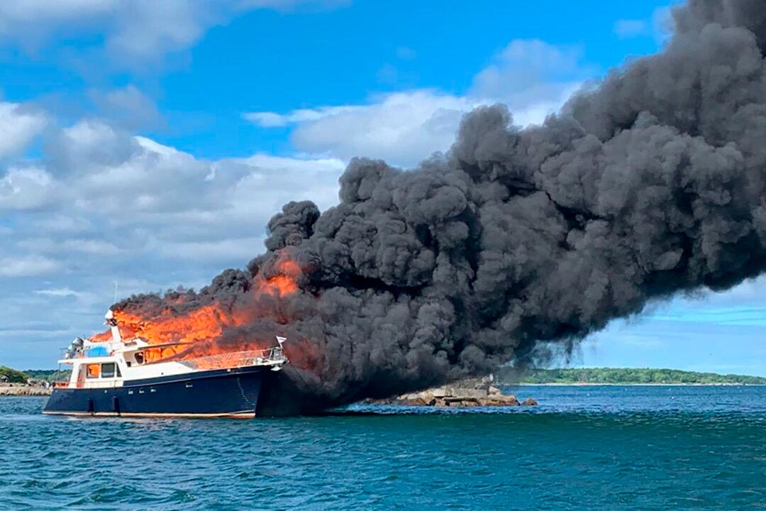 3 People, 2 Dogs Jump Overboard as Yacht Burns and Sinks