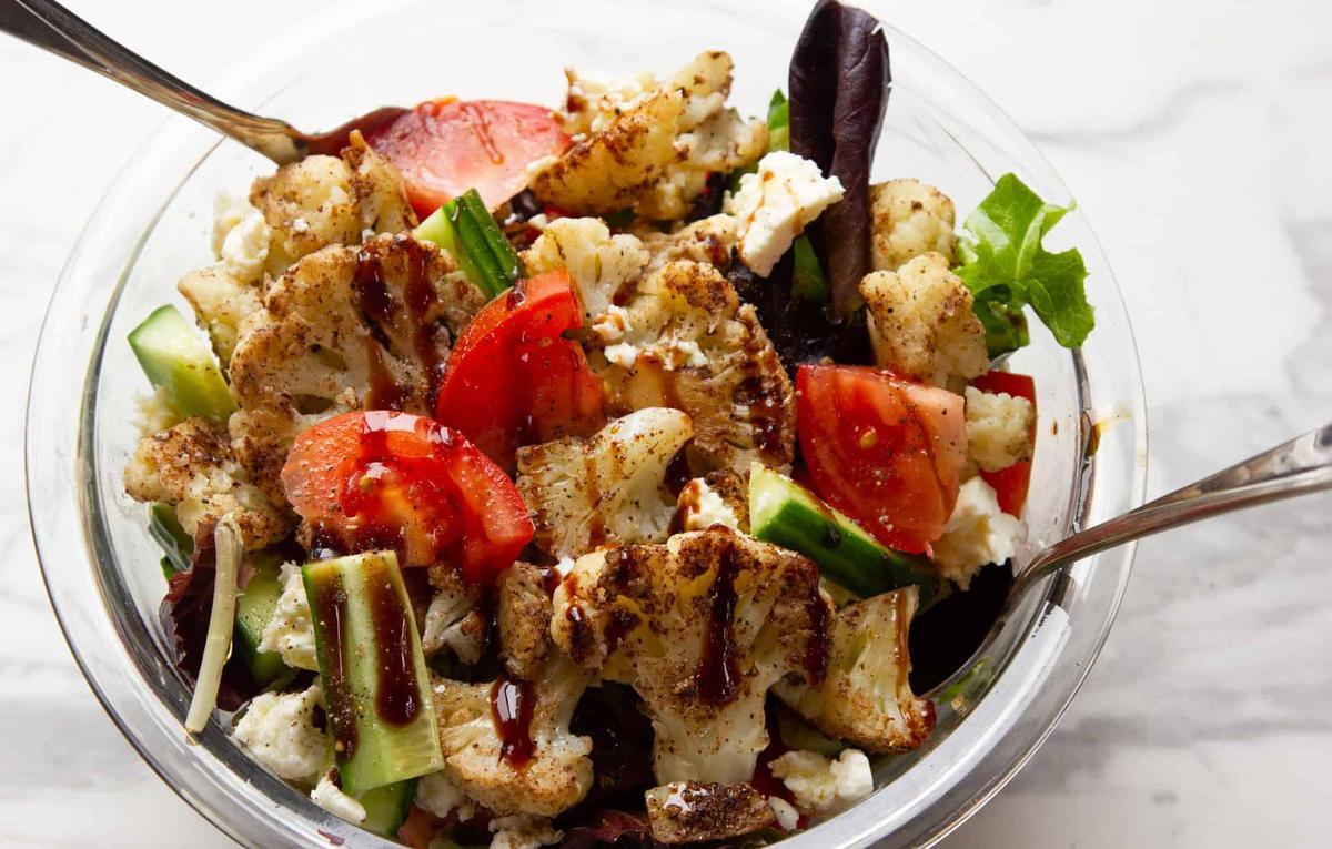 Mediterranean Cauliflower & Greens Salad