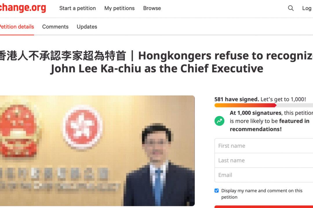 Hongkongers Launch Petition Not to Recognize CCP, John Lee as City’s Leader