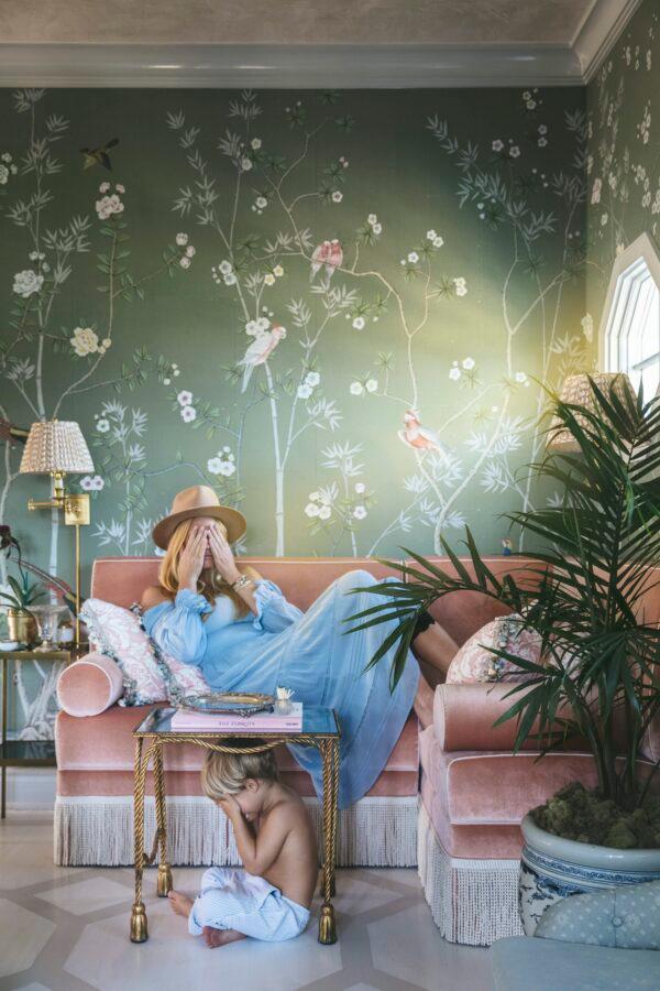 Molly and Archer play around at the 2021 Kips Bay Show House in West Palm Beach. (Courtesy of Nick Mele)