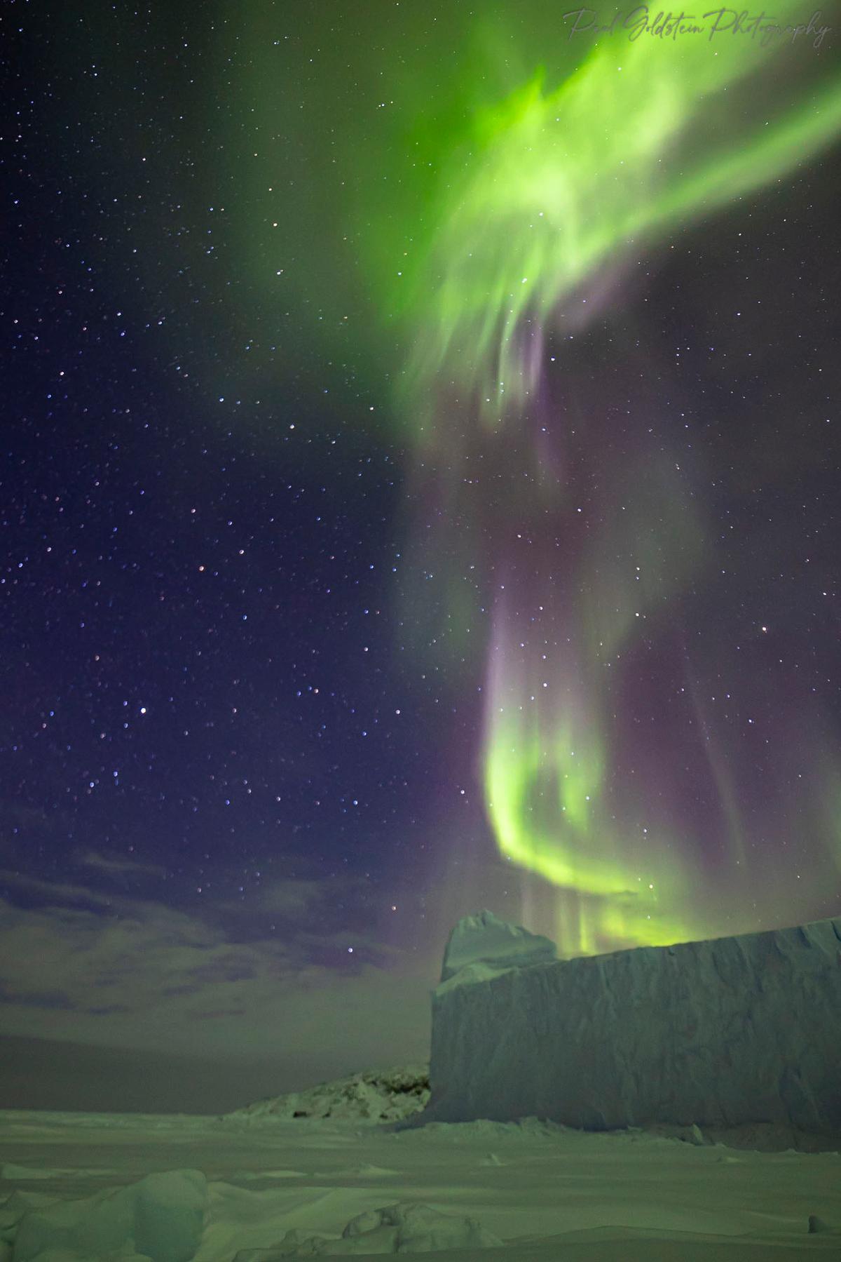 Northern lights dancing in Nunavut, Canada. (Courtesy of <a href="https://www.instagram.com/paulsgoldstein/">Paul Goldstein</a>)