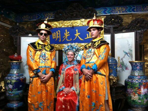Alex Farley (L) with friends near the Temple of Heaven in Beijing in 2010. (Courtesy of Alex Farley)