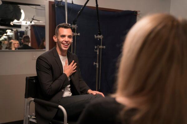 Alex Farley during the filming of “Behind the Spotlight” in 2017. (Courtesy of Alex Farley)