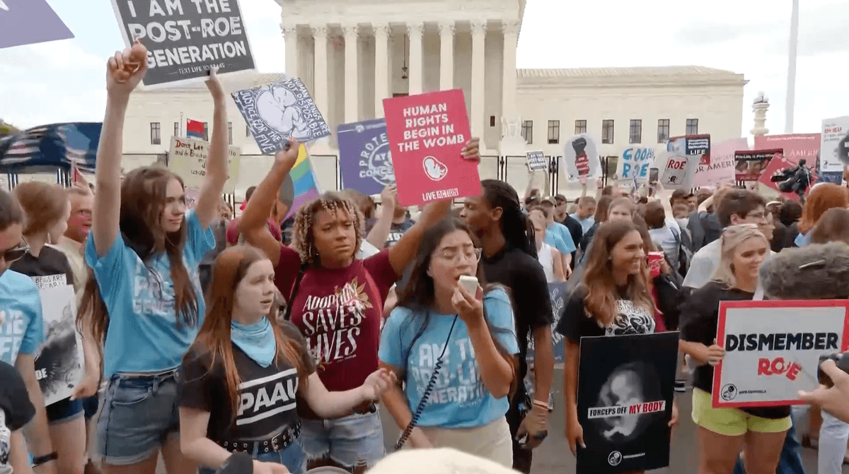 Protesters Express Anger and Fear Versus Joy and Excitement Over Supreme Court Abortion Ruling