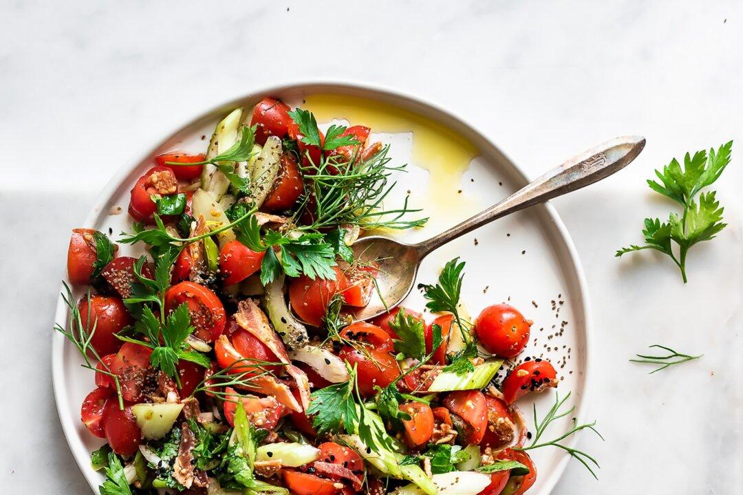 Cherry Tomato, Celery, and Bacon Salad