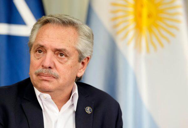 Argentina's President Alberto Fernandez is pictured during a bilateral meeting with the German Chancellor on the sidelines of the G7 summit at Elmau Castle in southern Germany on June 27, 2022. (Markus Schreiber/AFP via Getty Images)