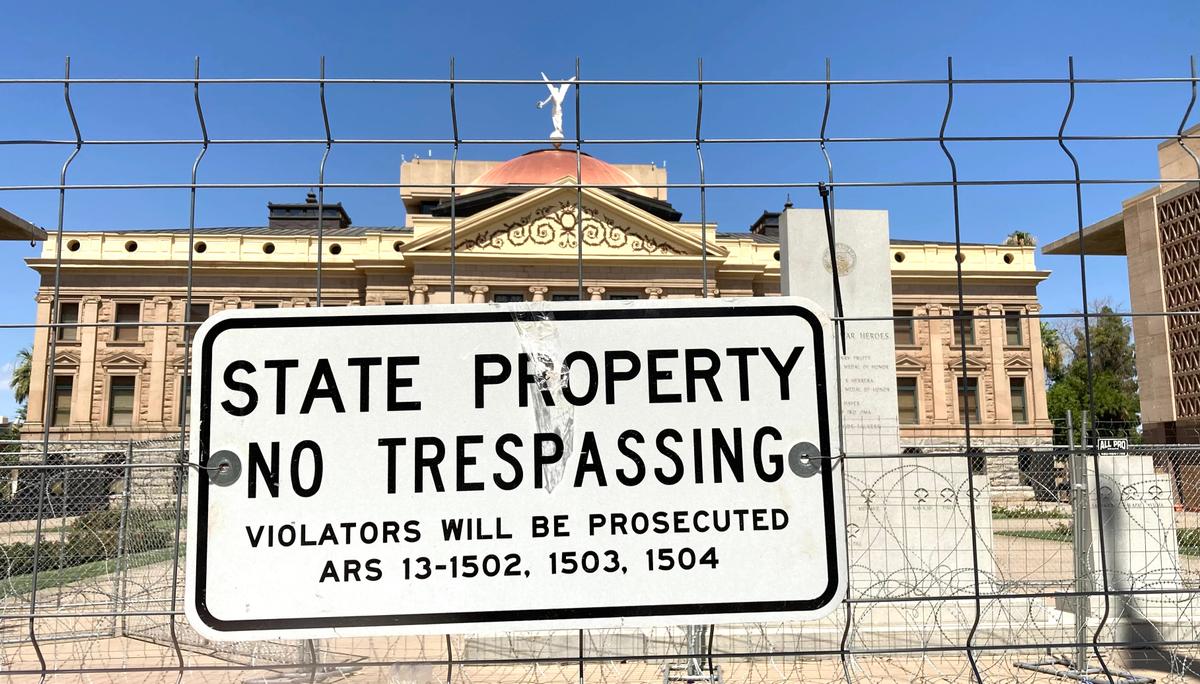 Fortress-Like Fence in Place Around Arizona’s Capitol Following Riot
