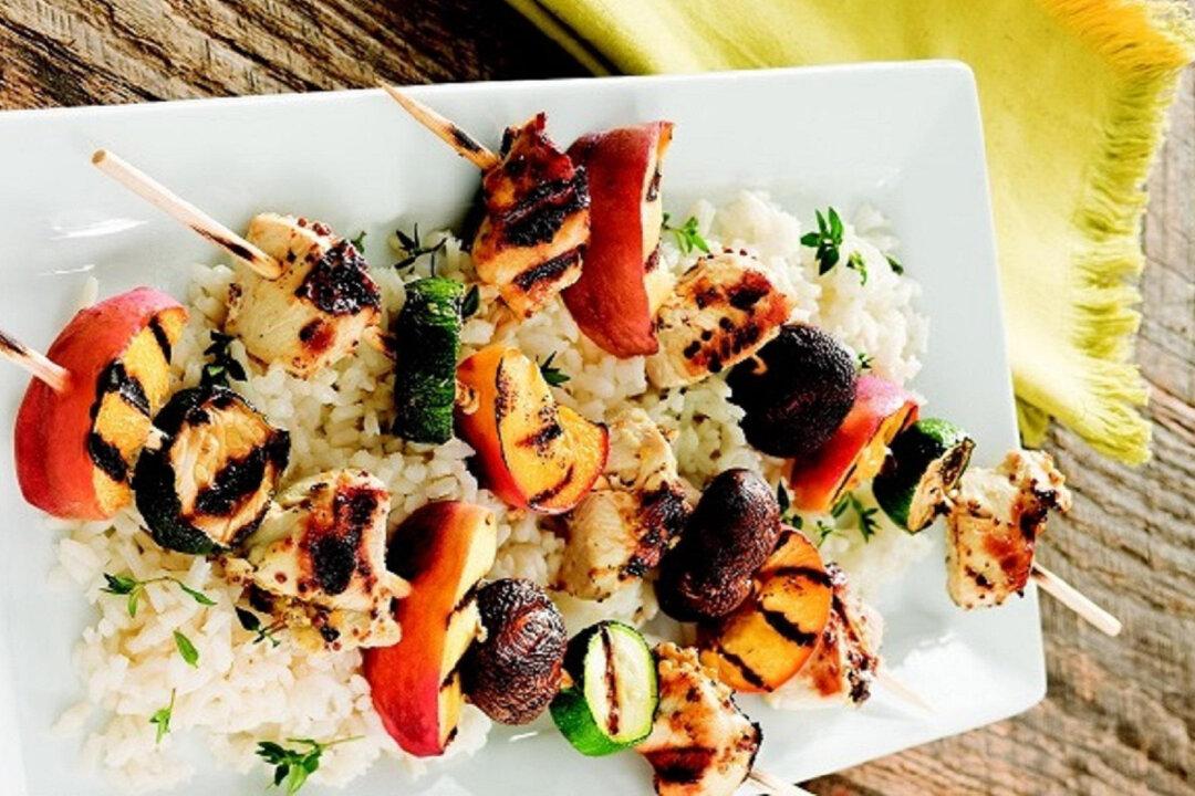 Grilled Chicken and Peach Kabobs