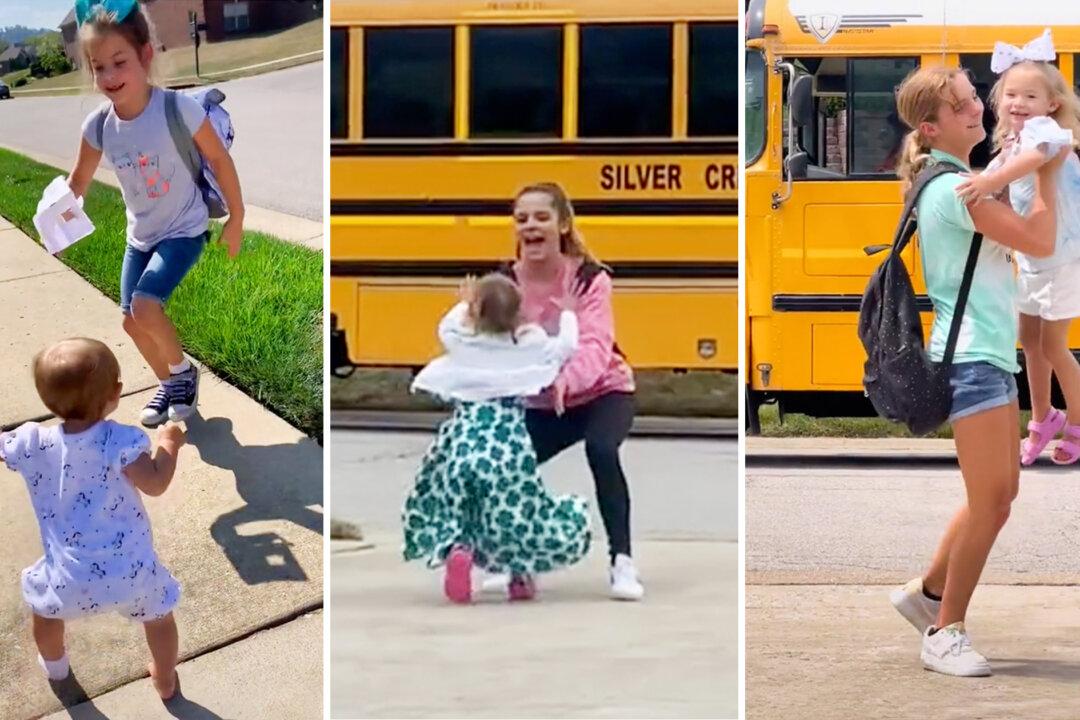 VIDEO: Every Day Since She Could Walk, Little Girl Waits for Sisters to Get Off School Bus