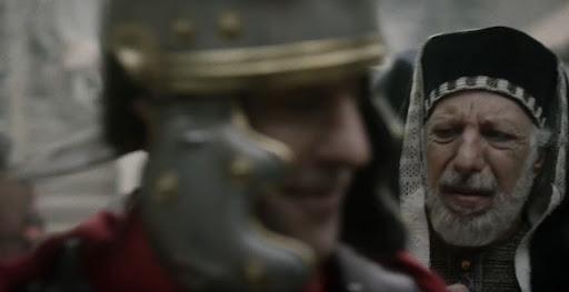 Nicodemus (Erick Avari, R) is repulsed by the stench of sin in the city, in “The Chosen.” (Angel Studios)