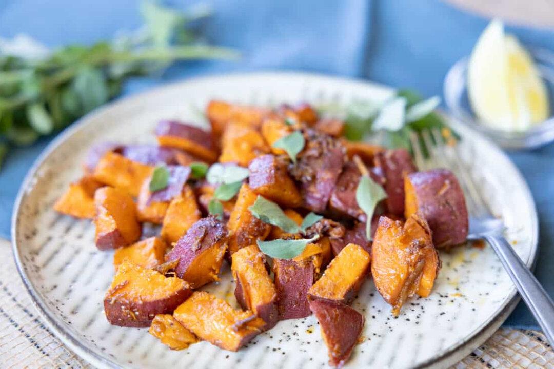 Roasted Sweet Potato with Ginger & Coriander