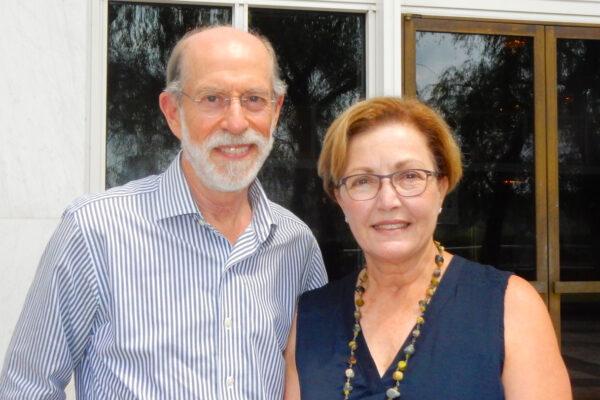 Frank Gaffney and Marisol Fernandini-Gaffney at the Kennedy Center Opera House in Washington, D.C., on July 17, 2022. (Weiyong Zhu/The Epoch Times)