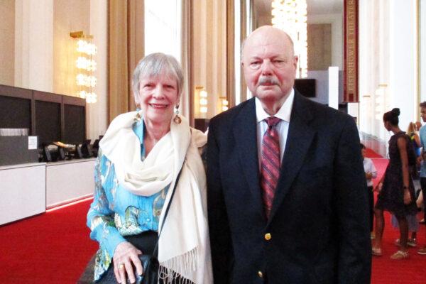 Steven and Linda Christensen at the Kennedy Center Opera House in Washington, D.C., on July 17, 2022. (Terri Wu/The Epoch Times)