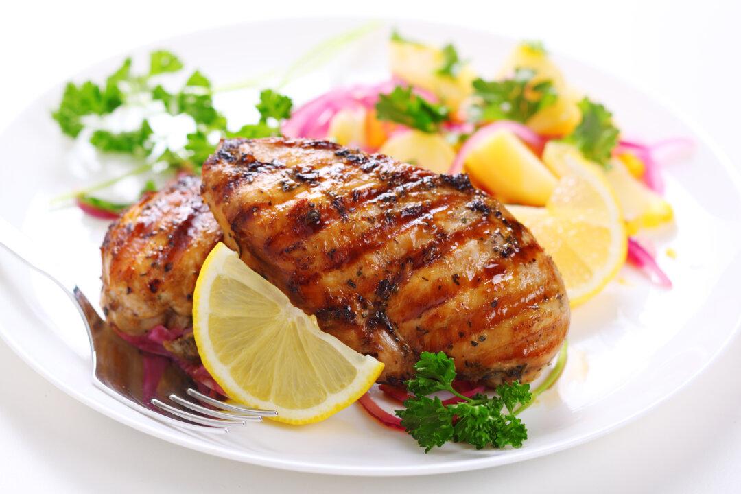 Grilled Chicken Breasts Take on a Greek Flavor