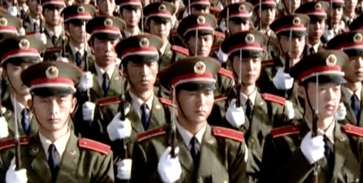 The Chinese Communist Party (CCP) ruling China with an iron fist in “Finding Courage.” (Swoop Films)