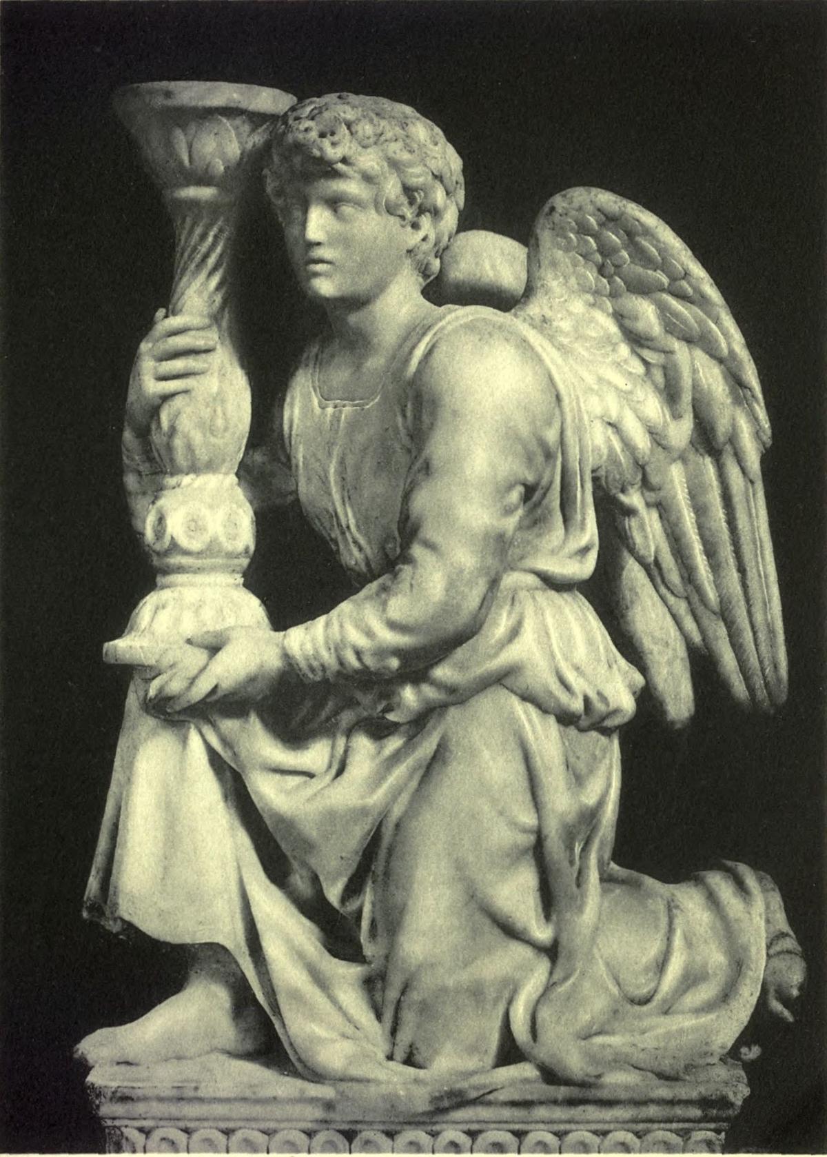 THE ANGEL WITH THE CANDLESTICK (After Michelangelo. Bologna: S. Domenico) Alinari