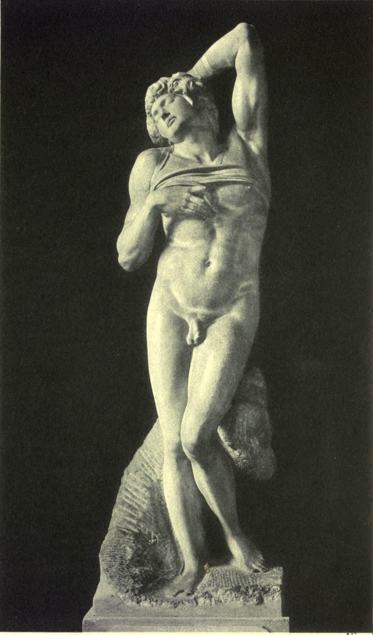 YOUNG CAPTIVE (After Michelangelo. Paris: Louvre) Alinari