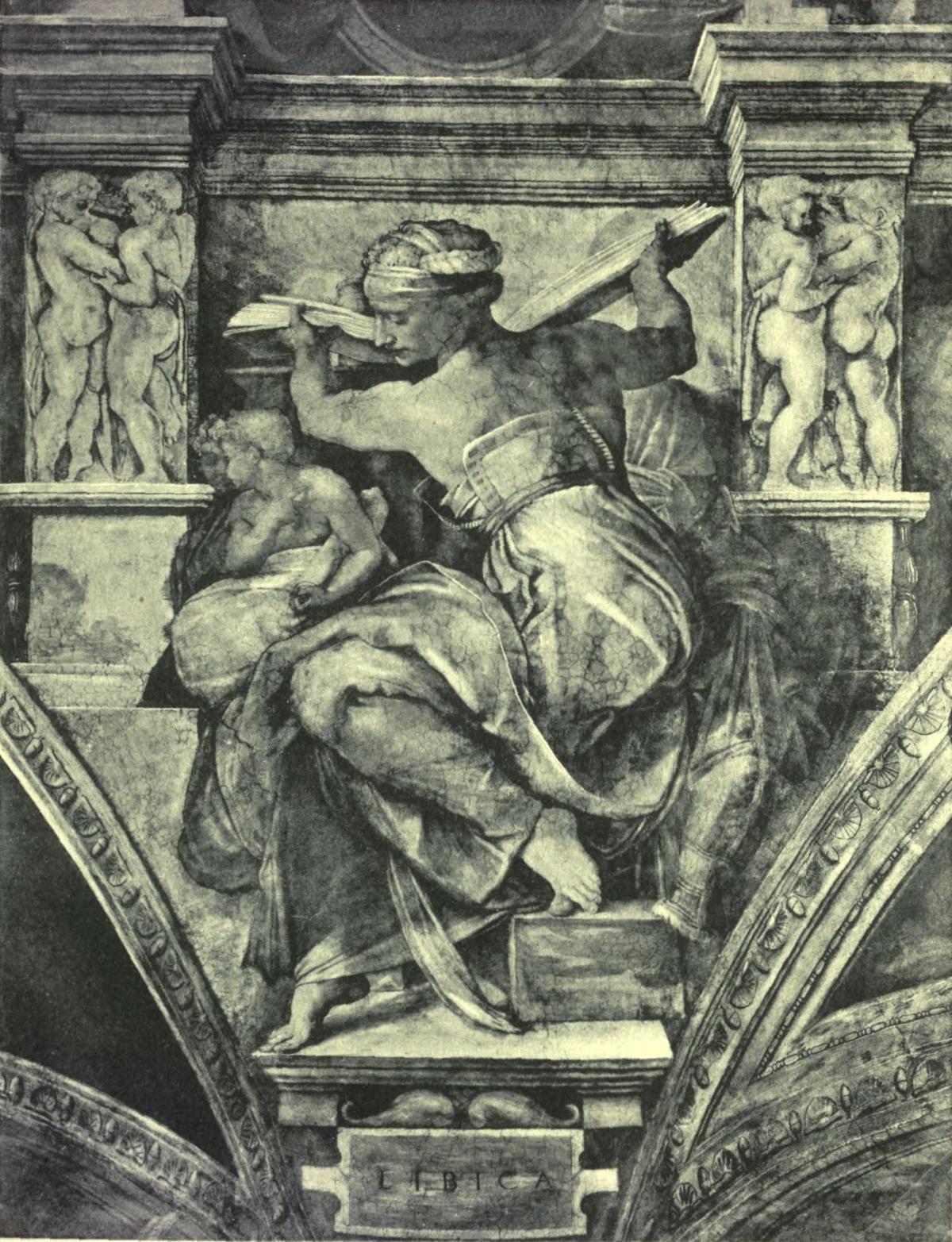 THE LYBIAN SIBYL (After the fresco by Michelangelo. Rome: The Vatican, Sistine Chapel) Anderson