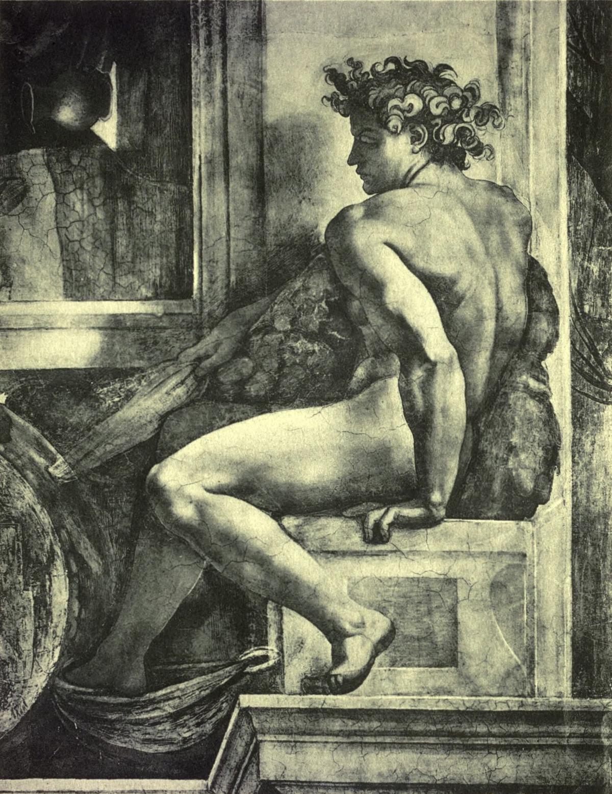 DECORATIVE FIGURE (After the fresco by Michelangelo Buonarroti. Rome: The Vatican, Sistine Chapel) Anderson