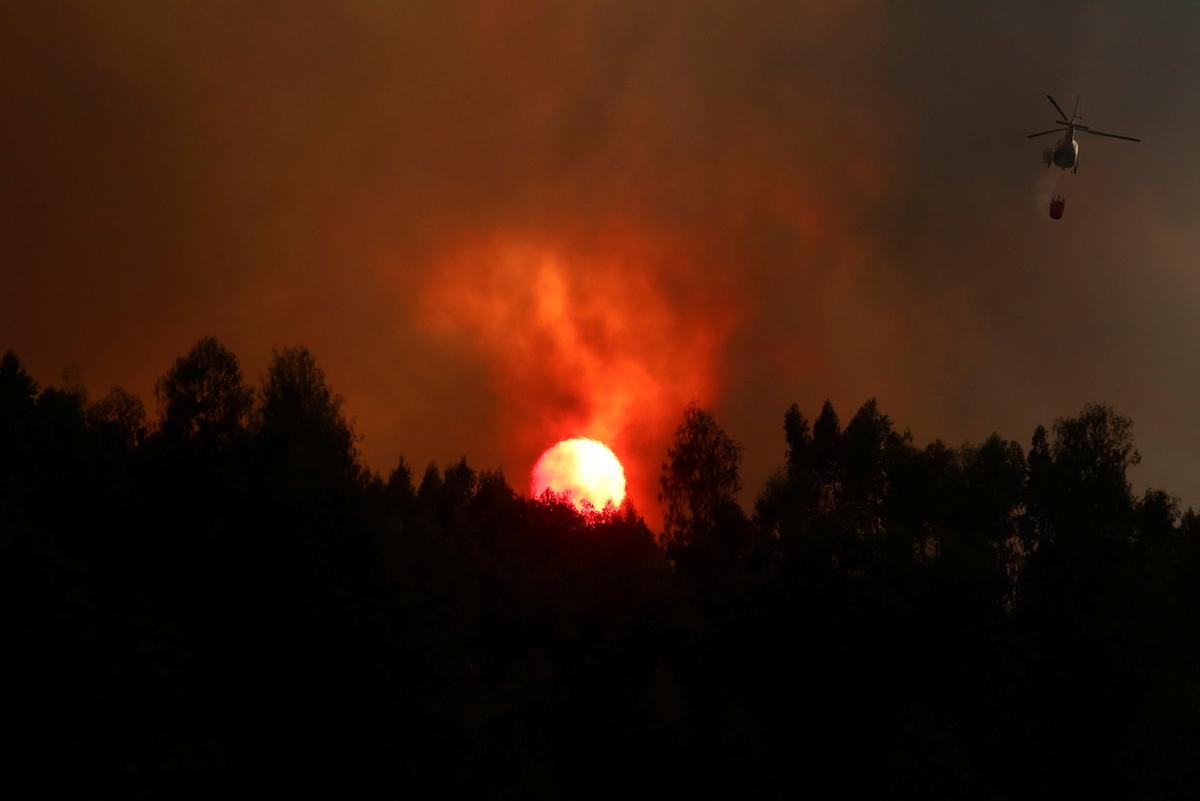 Hundreds of Firefighters Battle Blaze Near Lisbon