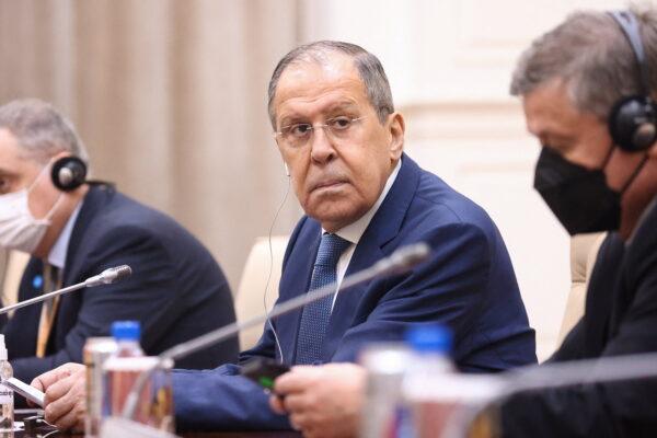 Russia's Foreign Minister Sergei Lavrov attends a meeting on Aug. 4, 2022. (Russian Foreign Ministry/Handout via Reuters)