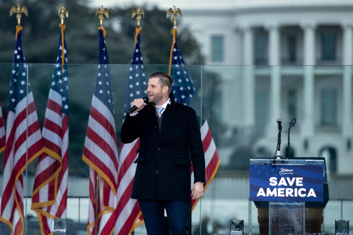 Eric Trump Says FBI Raid of Mar-a-Lago Was ‘A Political Hit’