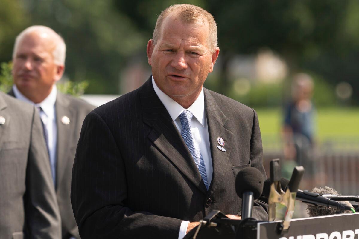 Rep. Troy Nehls (R-Texas) speaks during a press conference at the Capitol Triangle on July 21, 2022. (Nathan Howard/Getty Images)