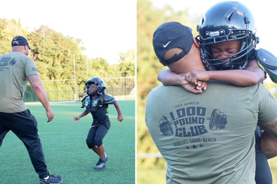 VIDEO: Dad Surprises His Son at Football Practice After Returning Home From Overseas Deployment