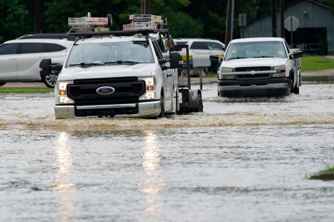 Rapid Rainfall Floods Buildings and Highways in Deep South