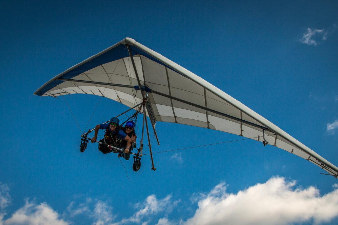 Floating Over Vistas in a Hang Glider